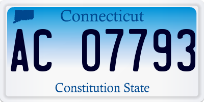 CT license plate AC07793