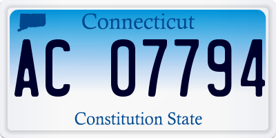 CT license plate AC07794