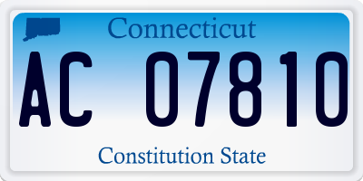 CT license plate AC07810