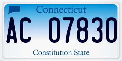 CT license plate AC07830