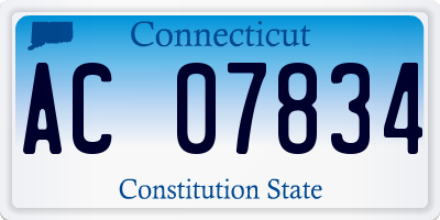 CT license plate AC07834