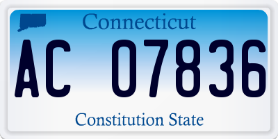 CT license plate AC07836
