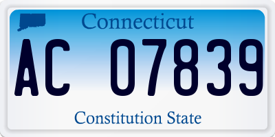 CT license plate AC07839