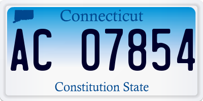 CT license plate AC07854
