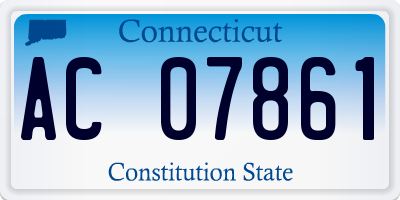 CT license plate AC07861