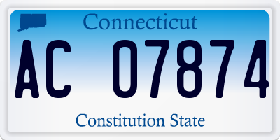 CT license plate AC07874