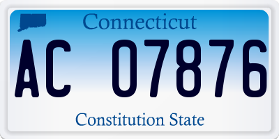 CT license plate AC07876
