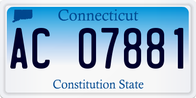 CT license plate AC07881