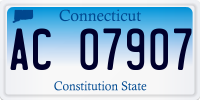 CT license plate AC07907