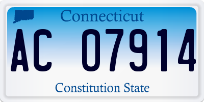 CT license plate AC07914