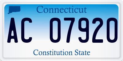 CT license plate AC07920