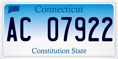 CT license plate AC07922