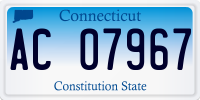 CT license plate AC07967