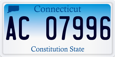CT license plate AC07996
