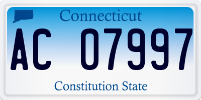 CT license plate AC07997