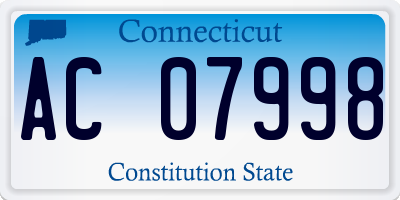 CT license plate AC07998
