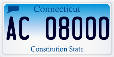 CT license plate AC08000