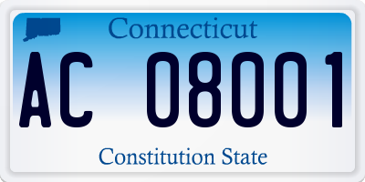 CT license plate AC08001