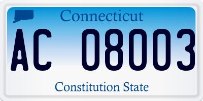 CT license plate AC08003