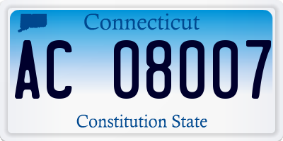CT license plate AC08007