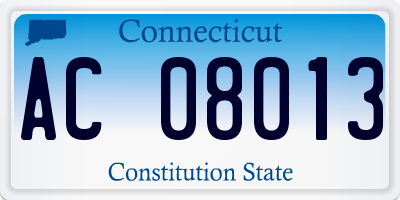 CT license plate AC08013