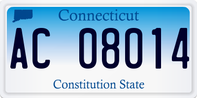 CT license plate AC08014