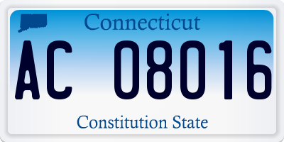 CT license plate AC08016
