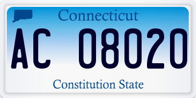 CT license plate AC08020