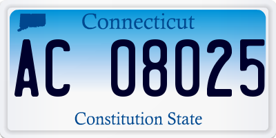 CT license plate AC08025