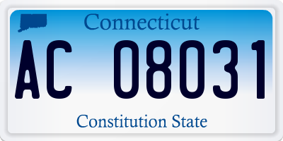 CT license plate AC08031