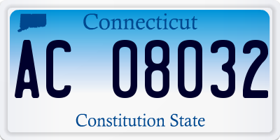 CT license plate AC08032