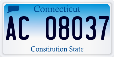 CT license plate AC08037