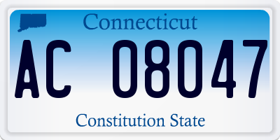 CT license plate AC08047