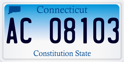 CT license plate AC08103
