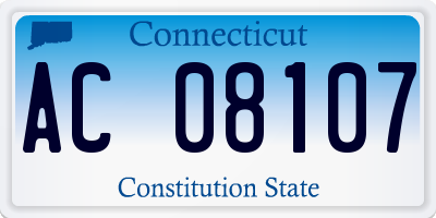 CT license plate AC08107