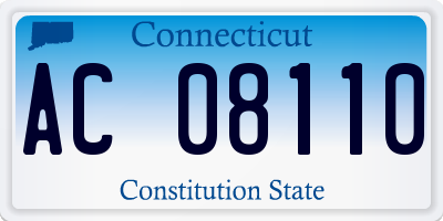 CT license plate AC08110