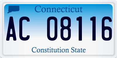 CT license plate AC08116