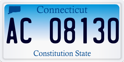 CT license plate AC08130