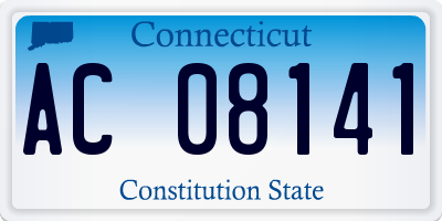 CT license plate AC08141