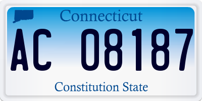 CT license plate AC08187