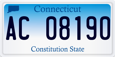 CT license plate AC08190