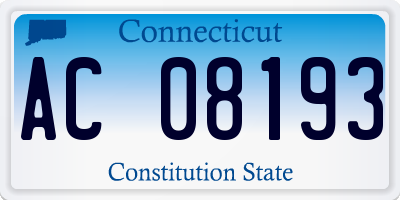 CT license plate AC08193