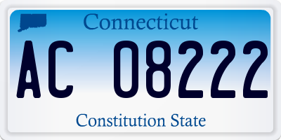 CT license plate AC08222