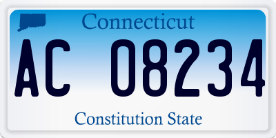 CT license plate AC08234