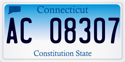 CT license plate AC08307