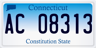 CT license plate AC08313