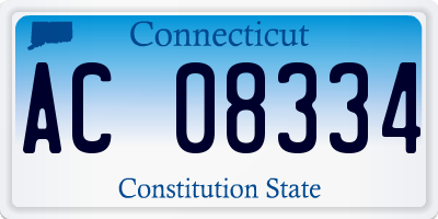 CT license plate AC08334