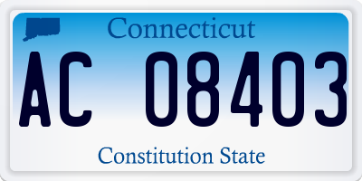 CT license plate AC08403