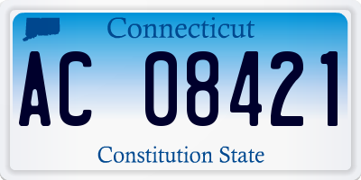 CT license plate AC08421