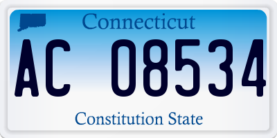CT license plate AC08534